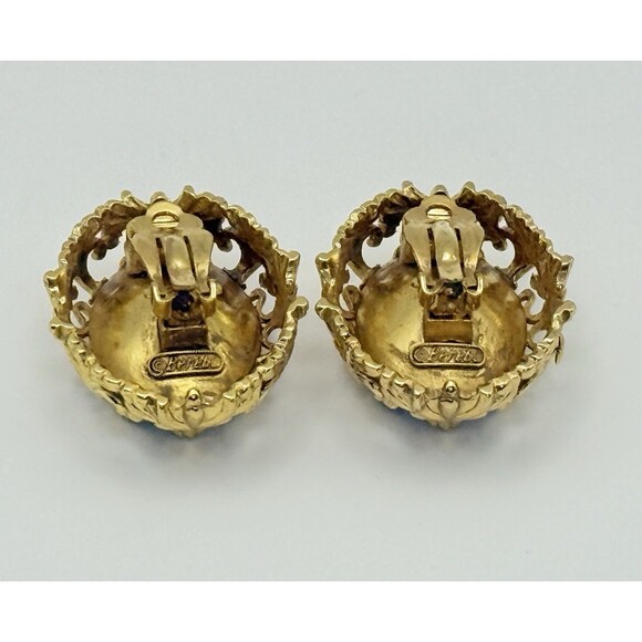 Vintage Edgar Berebi Limited Edition Clip On Earrings Bermuda Blue Mistic - Picture 7 of 13